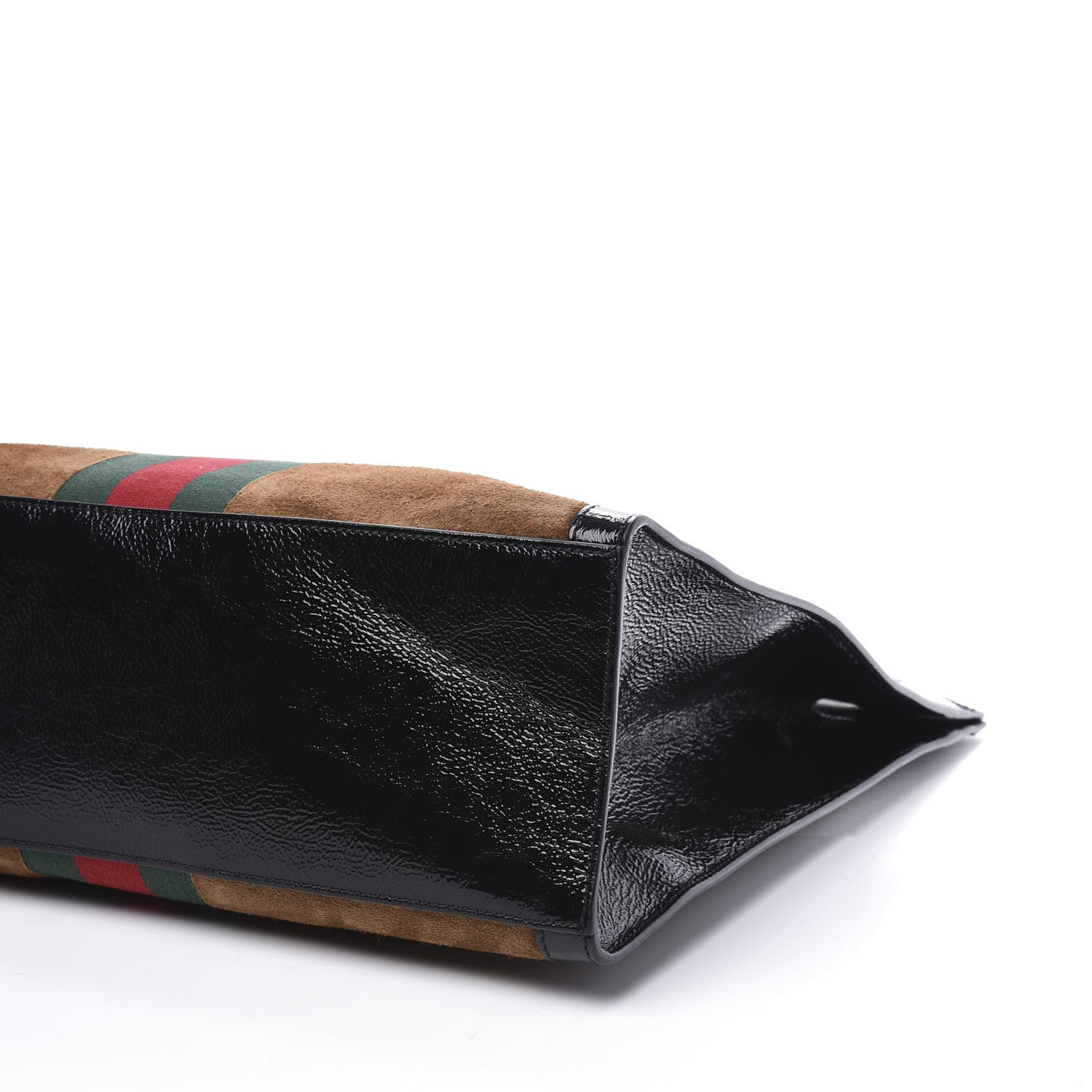 Gucci Suede Patent Web Ophidia Vertical Tote Nocciola Black 6 of 11
