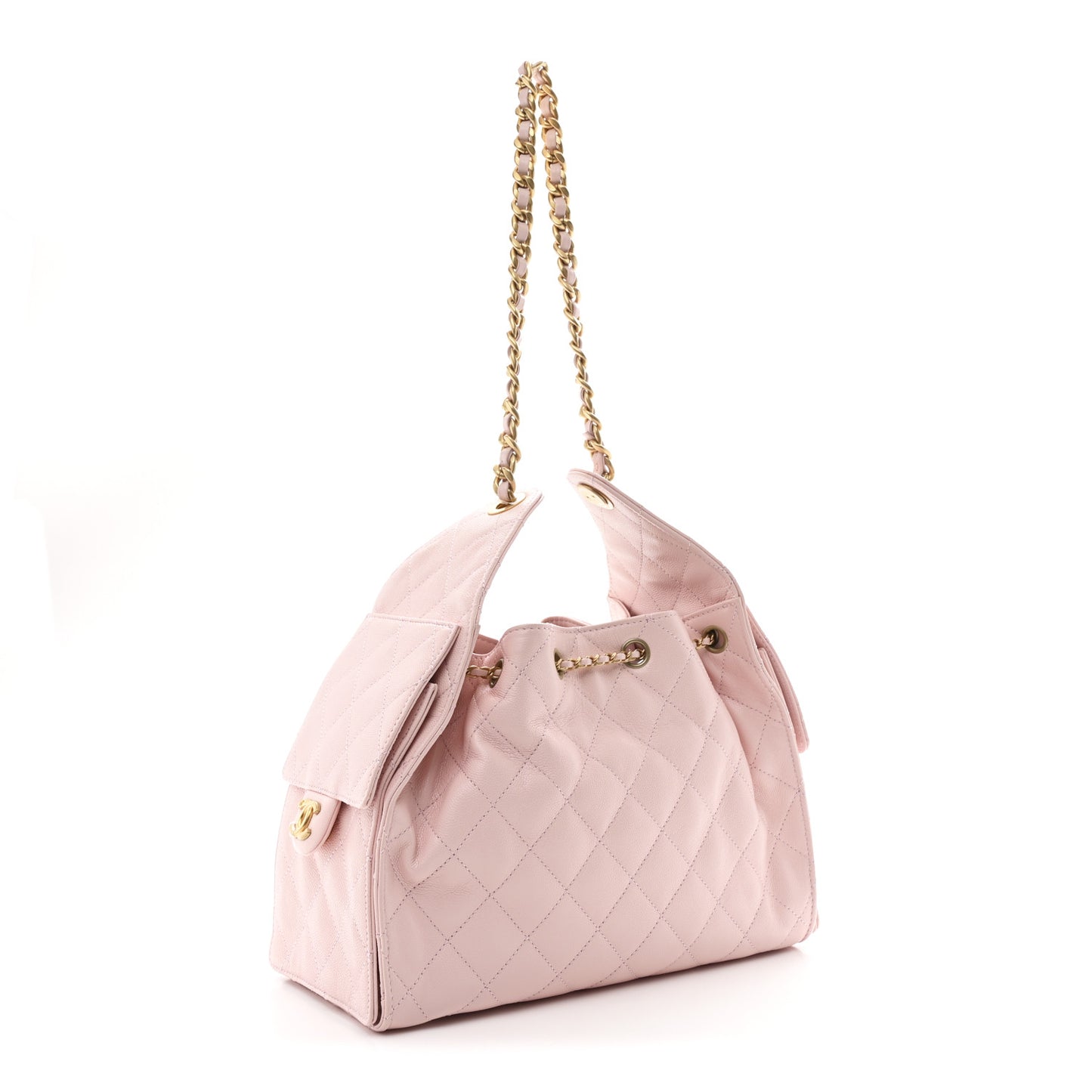 Caviar Quilted Small Chanel 25 Handbag Light Pink