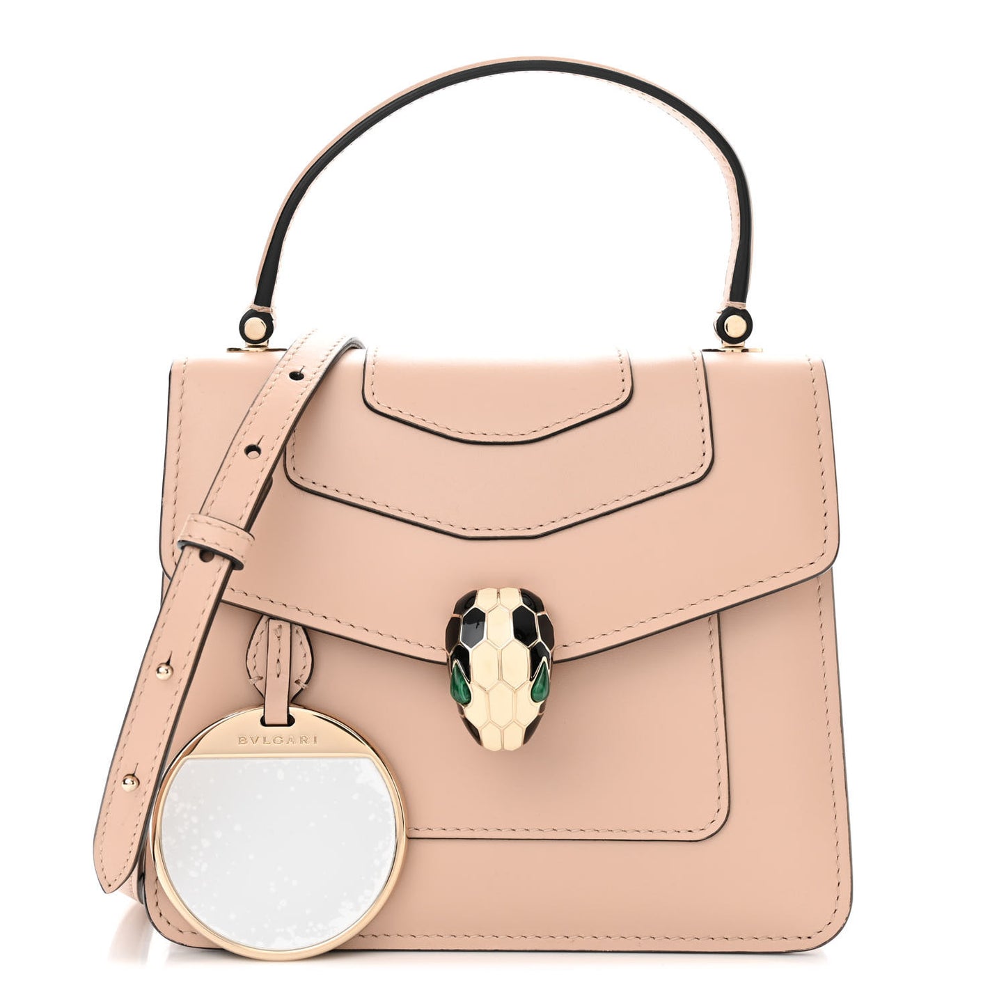 Calfskin Serpenti Forever Top Handle Crystal Rose