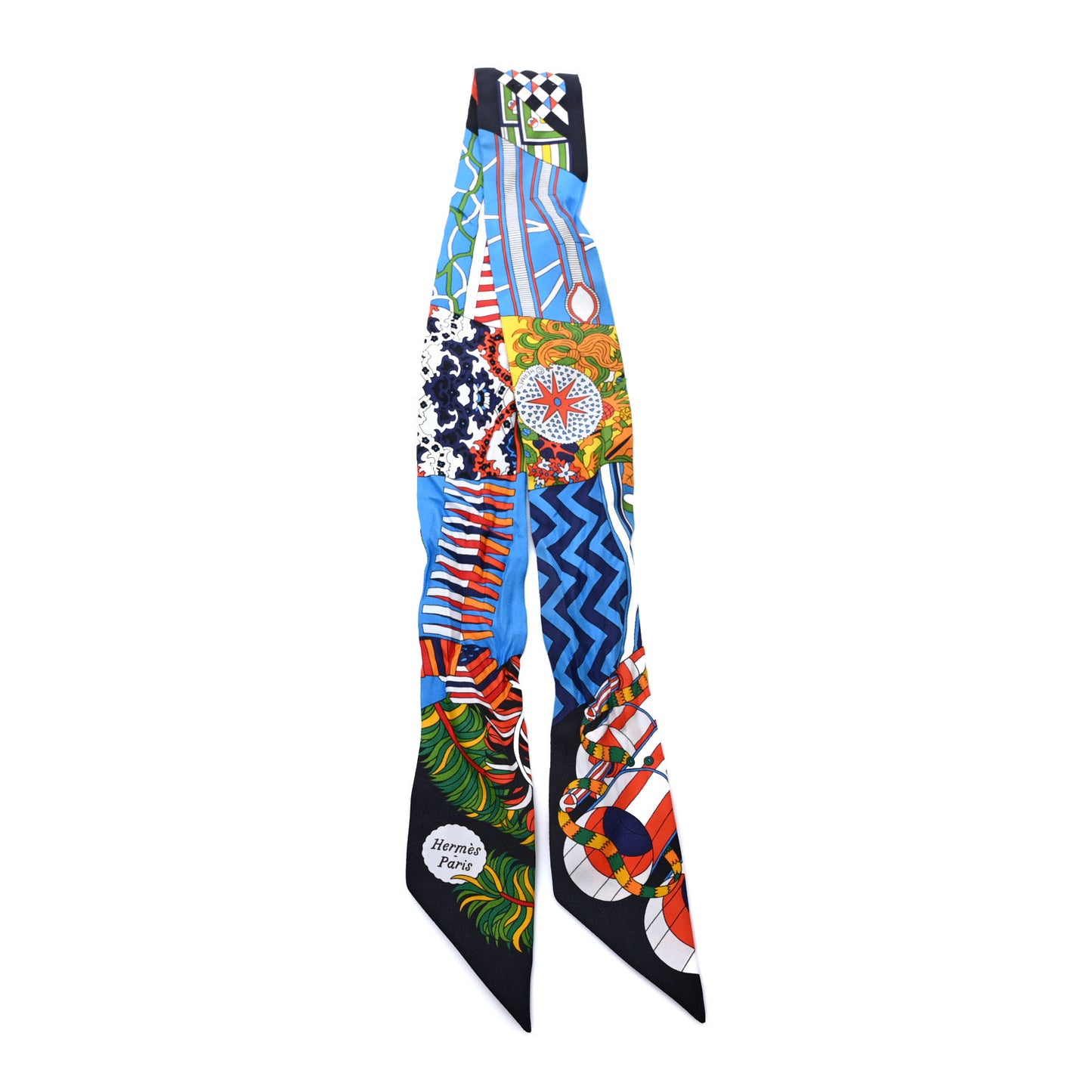 Silk De l'Ombrelle Aux Duels Sticker Twilly Black Bleu Jaune Vif