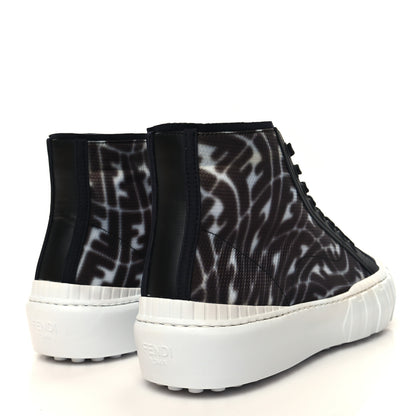 Fendi X SARAH COLEMAN Fabric Jacquard FF Vertigo Mens Fendi Force High Top Sneakers 10 Silver Com 4 of 9