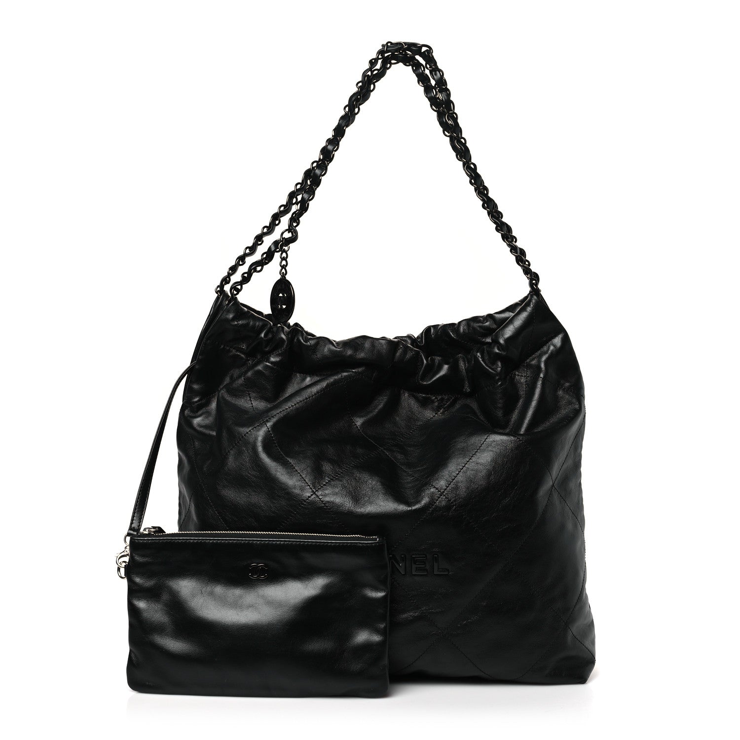 Chanel Shiny Caviar Quilted Monochrome Chanel 22 Black 1 of 10