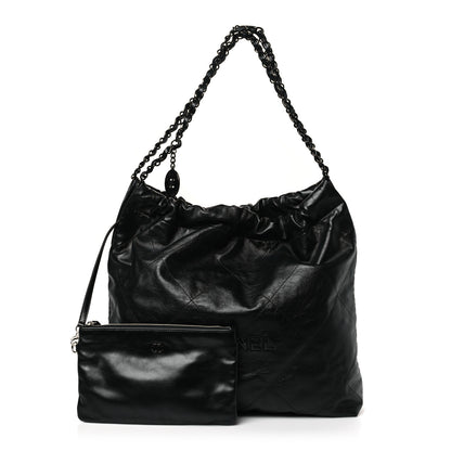 Chanel Shiny Caviar Quilted Monochrome Chanel 22 Black 1 of 10