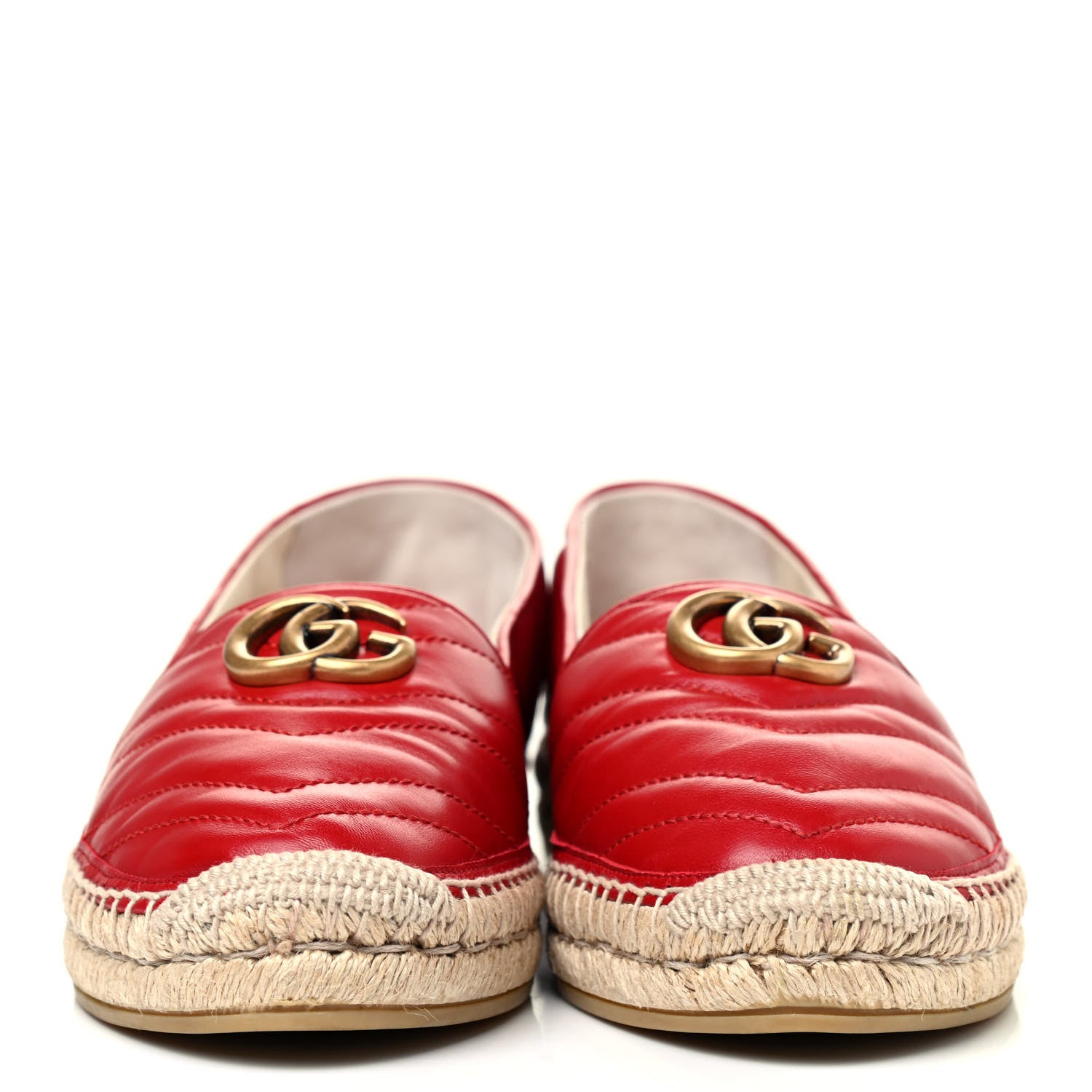 Gucci Nappa Matelasse GG Marmont Espadrilles 41 Hibiscus Red 2 of 4
