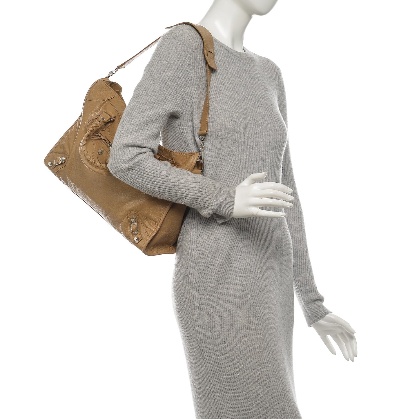 Agneau Giant 12 Silver Hardware City Beige Nougatine