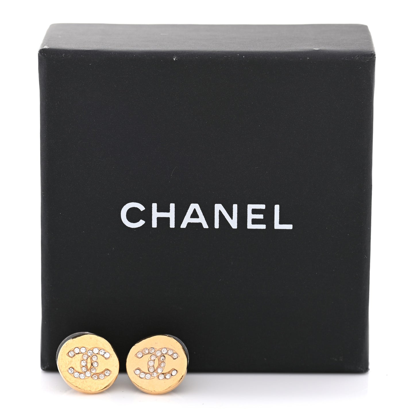Crystal Papyrus Stud Earrings Gold