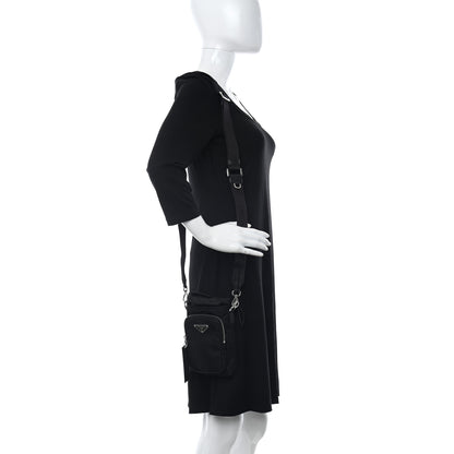 Prada Tessuto Nylon Saffiano Phone Case Crossbody Black 2 of 8