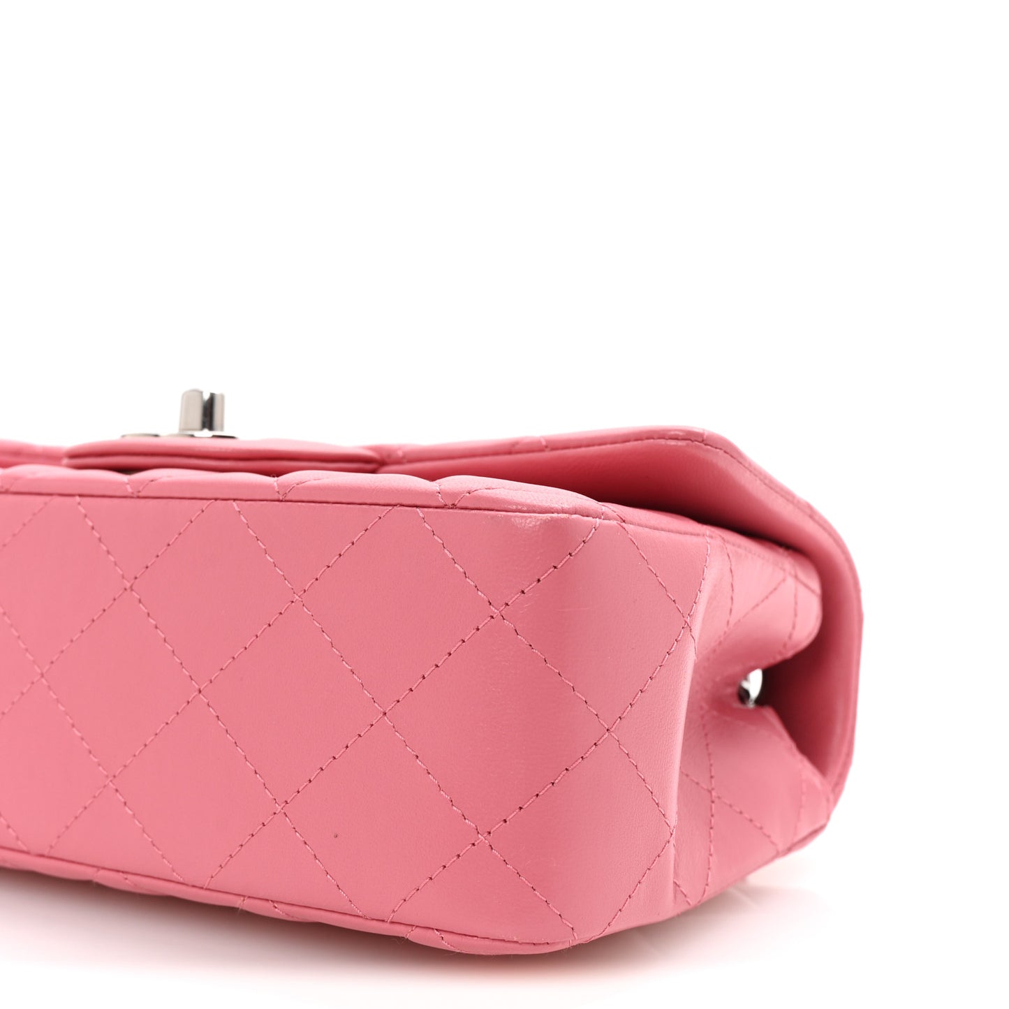 Lambskin Quilted Mini Rectangular Flap Pink