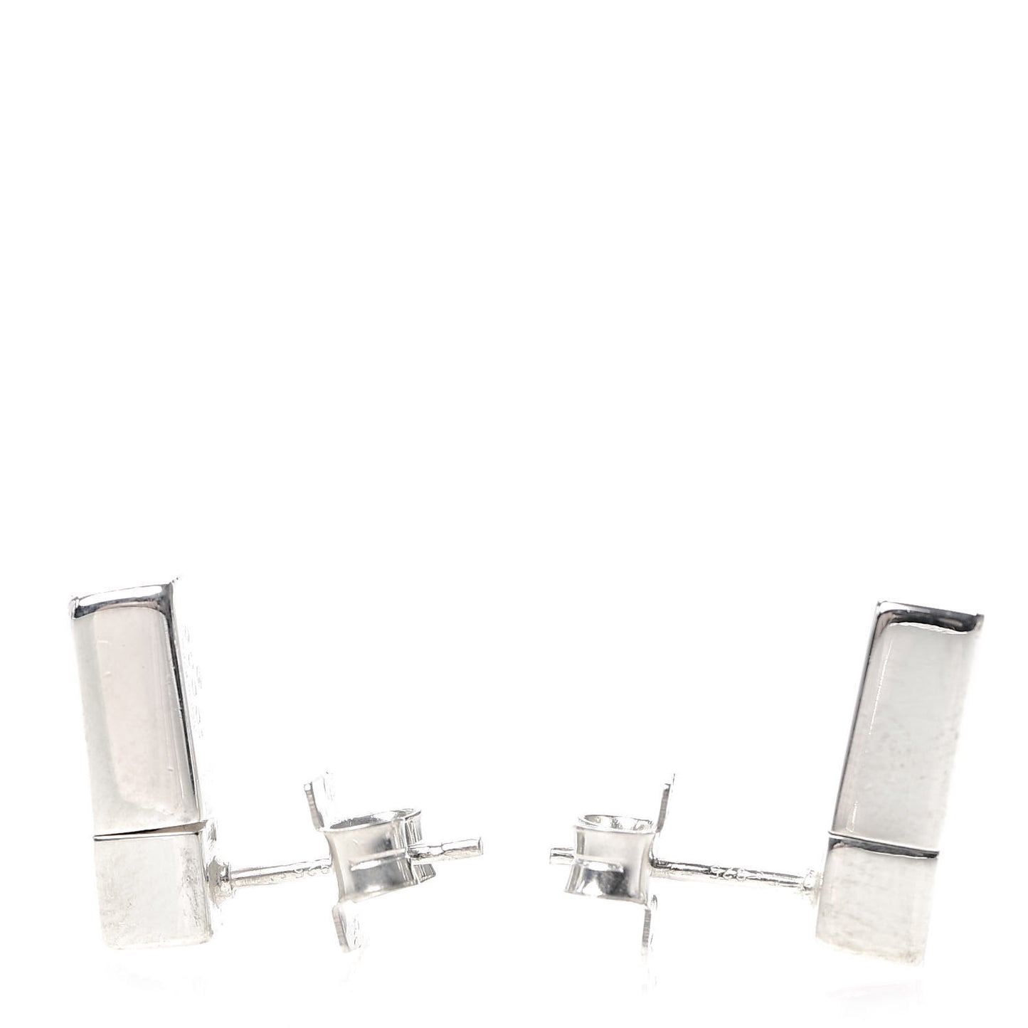 Sterling Silver Rectangle Stud Earrings