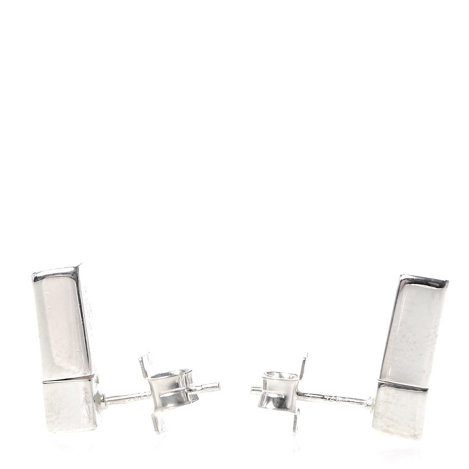 Gucci Sterling Silver Rectangle Stud Earrings 3 of 4