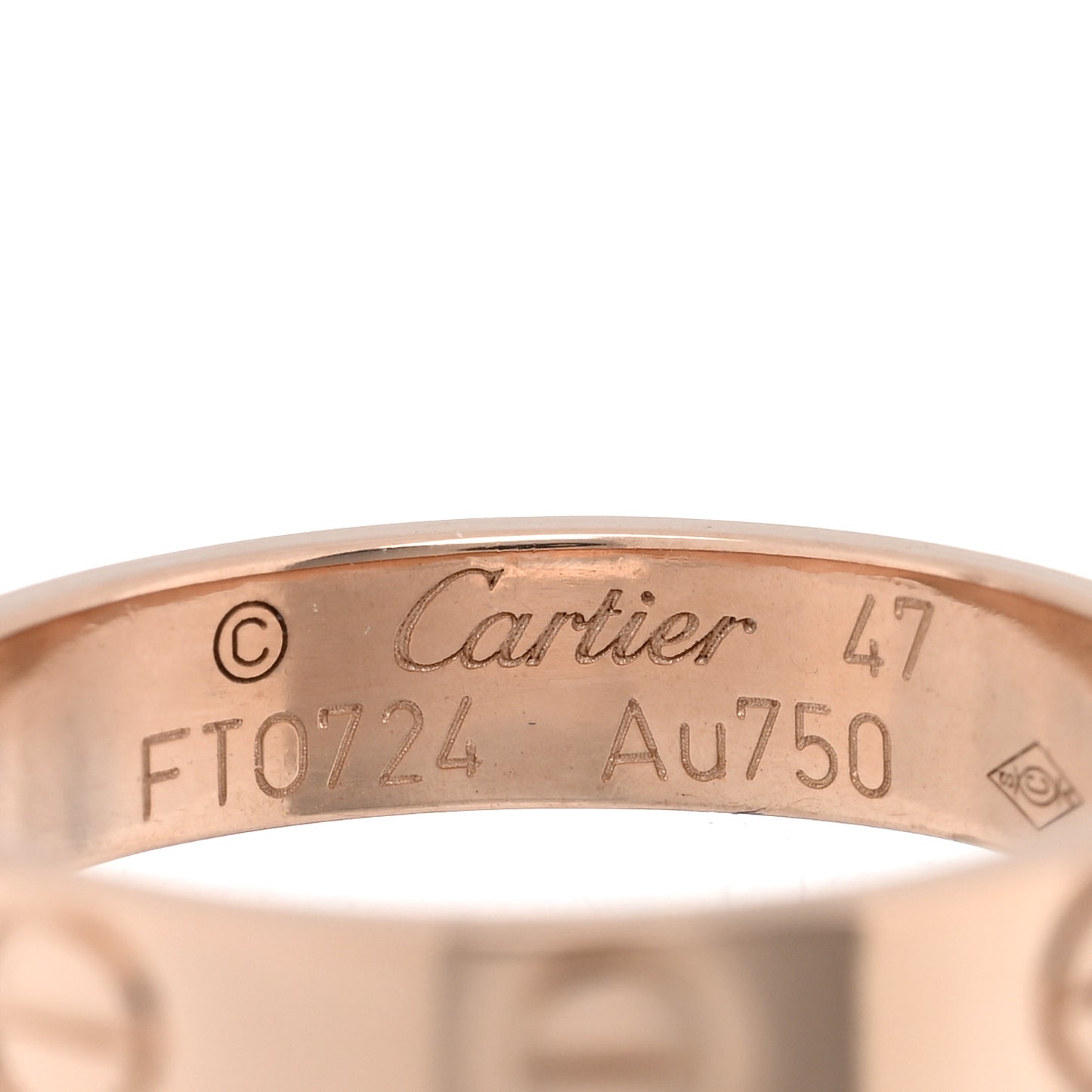 18K Pink Gold 3.5mm LOVE Wedding Band Ring 47 4