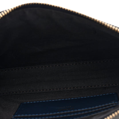 Fendi Zucca Vitrified Lurex Baguette Pouch Multicolor Blue Abyss Soft Gold 5 of 9
