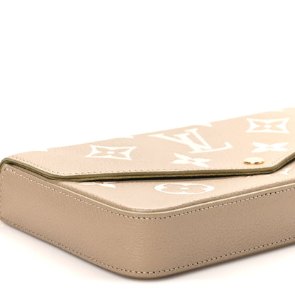 Louis Vuitton Empreinte Monogram Giant Felicie Pochette Khaki Creme 8 of 10
