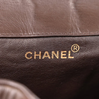 Chanel Lambskin Quilted Drawstring Backpack Brown 6 of 11