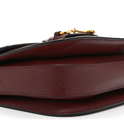 Gucci Monogram Textured Dollar Calfskin Horsebit 1955 Shoulder Bag Sahara Rubino Chardonnay 10 of 11