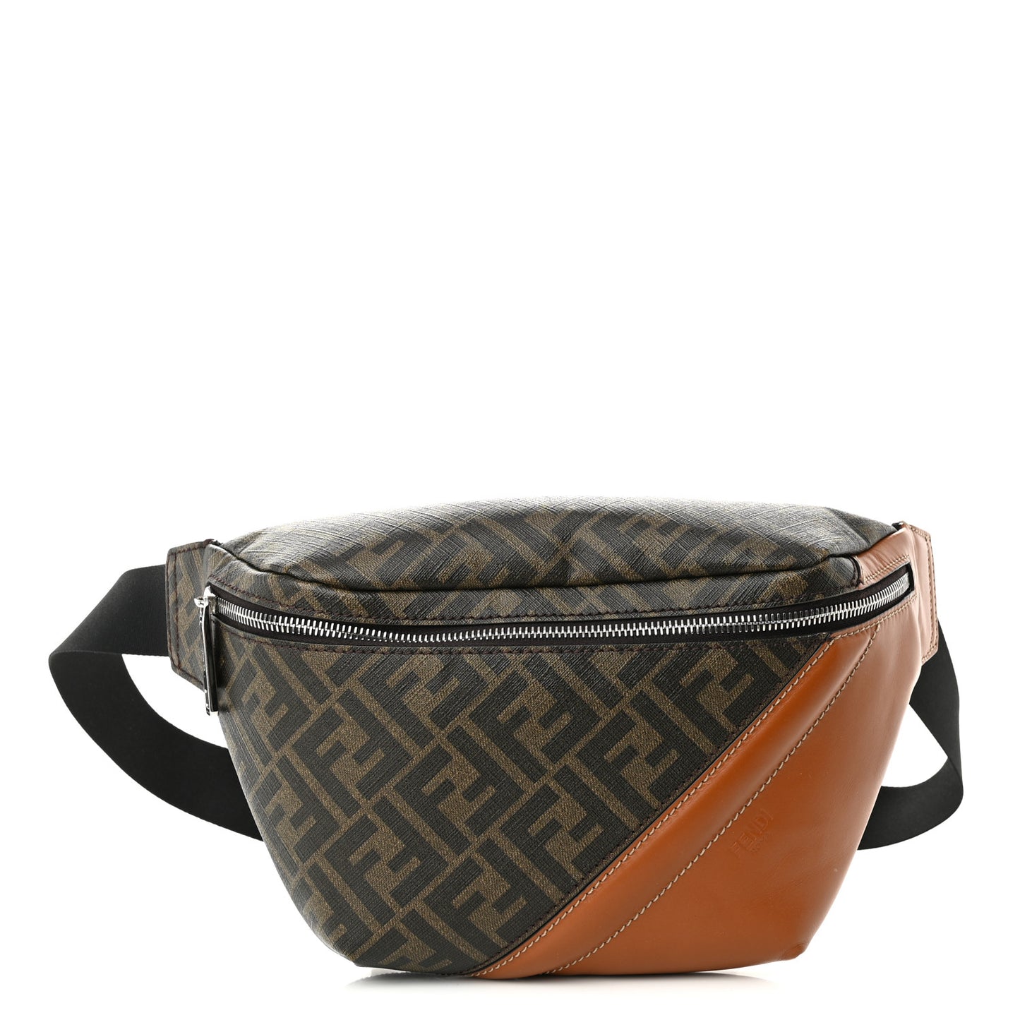 Glazed Fabric Vitello King FF 1974 Diagonal Belt Bag Tobacco Moro Cuoio