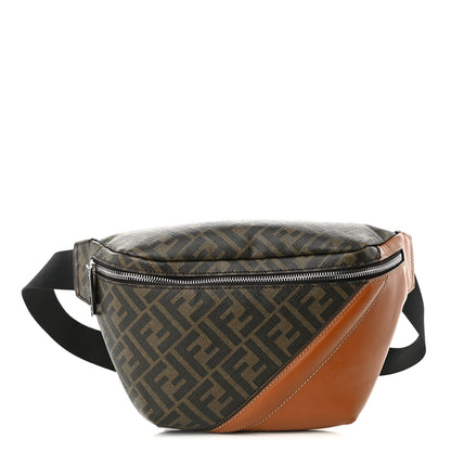 Fendi Glazed Fabric Vitello King FF 1974 Diagonal Belt Bag Tobacco Moro Cuoio 1 of 10