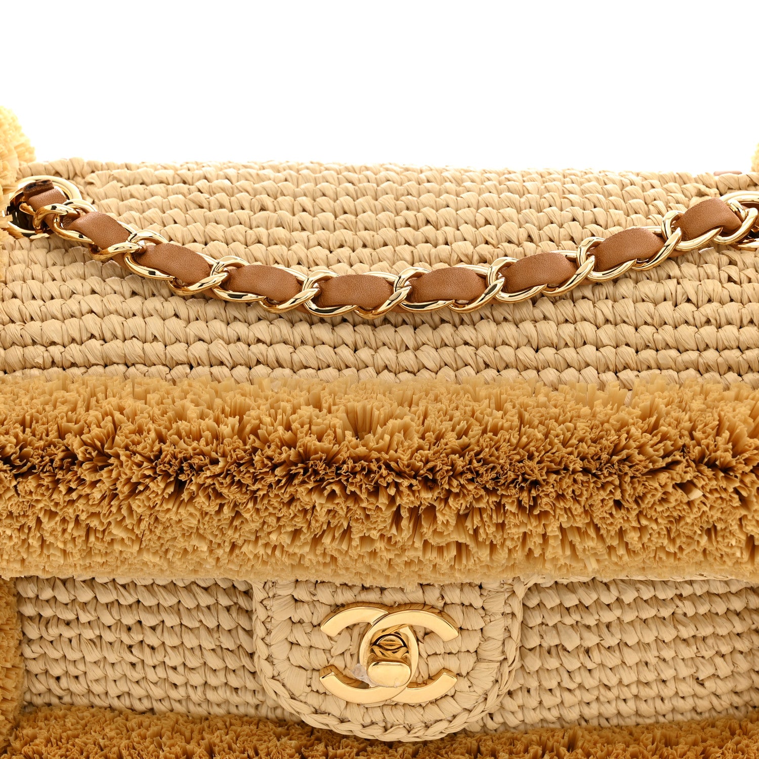 Chanel Braided Raffia Coco Beach Flap Beige 7 of 10