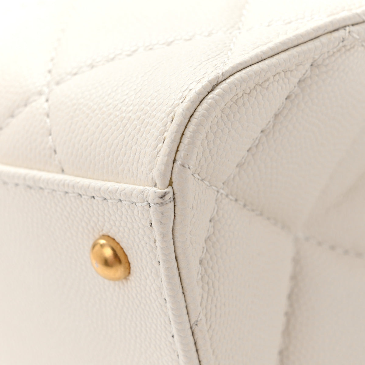 Chanel Shiny Caviar Quilted Small Top Handle Flap White 11 of 14