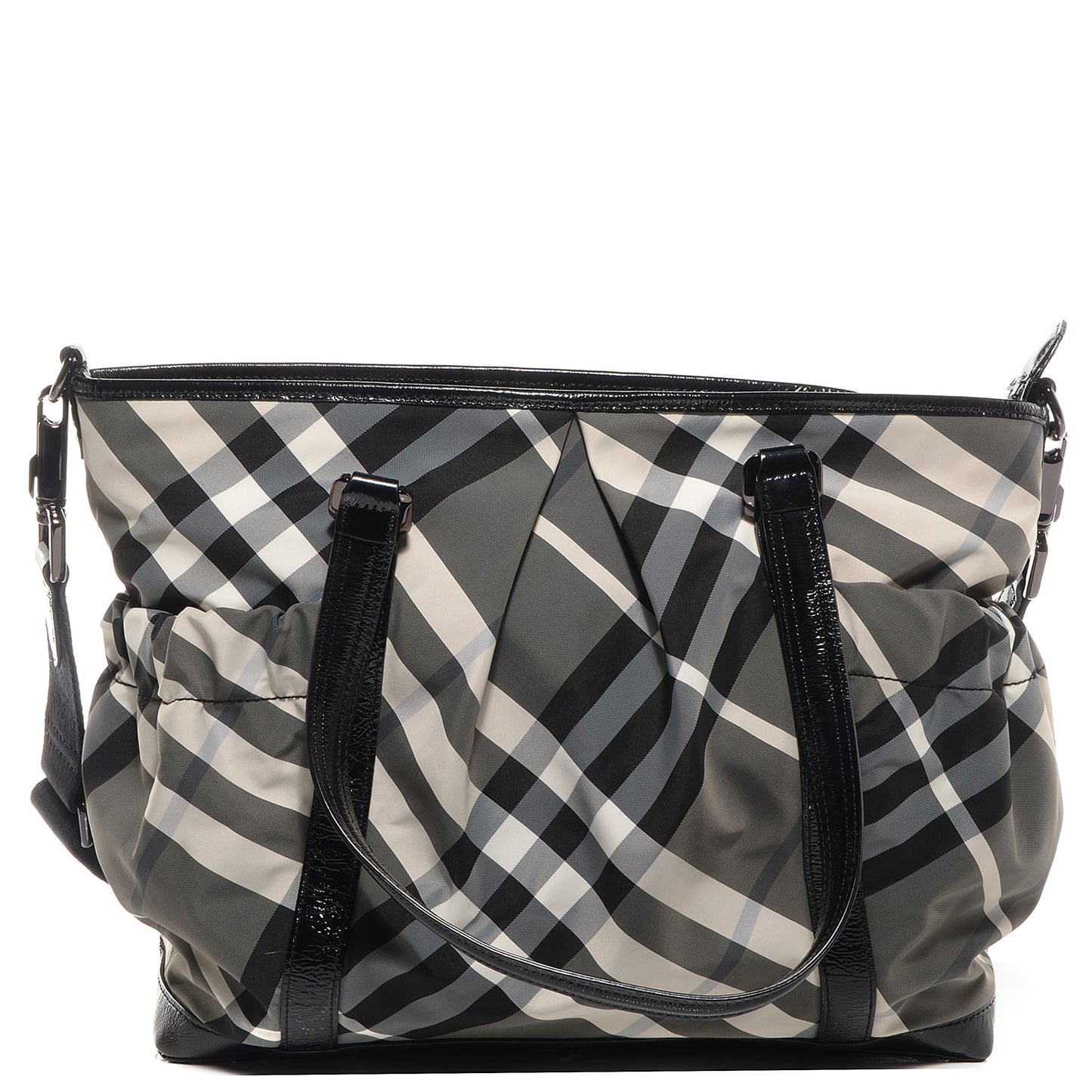 Nylon Beat Check Diaper Bag Black