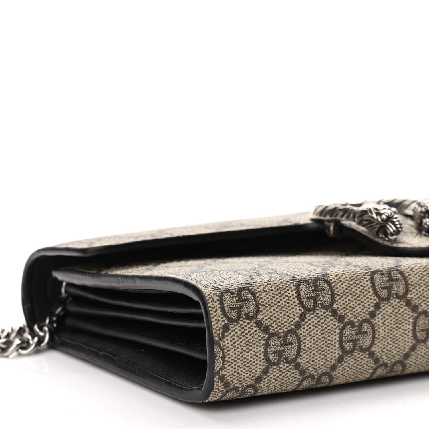 Gucci GG Supreme Monogram Mini Dionysus Chain Wallet Beige Black 9 of 11