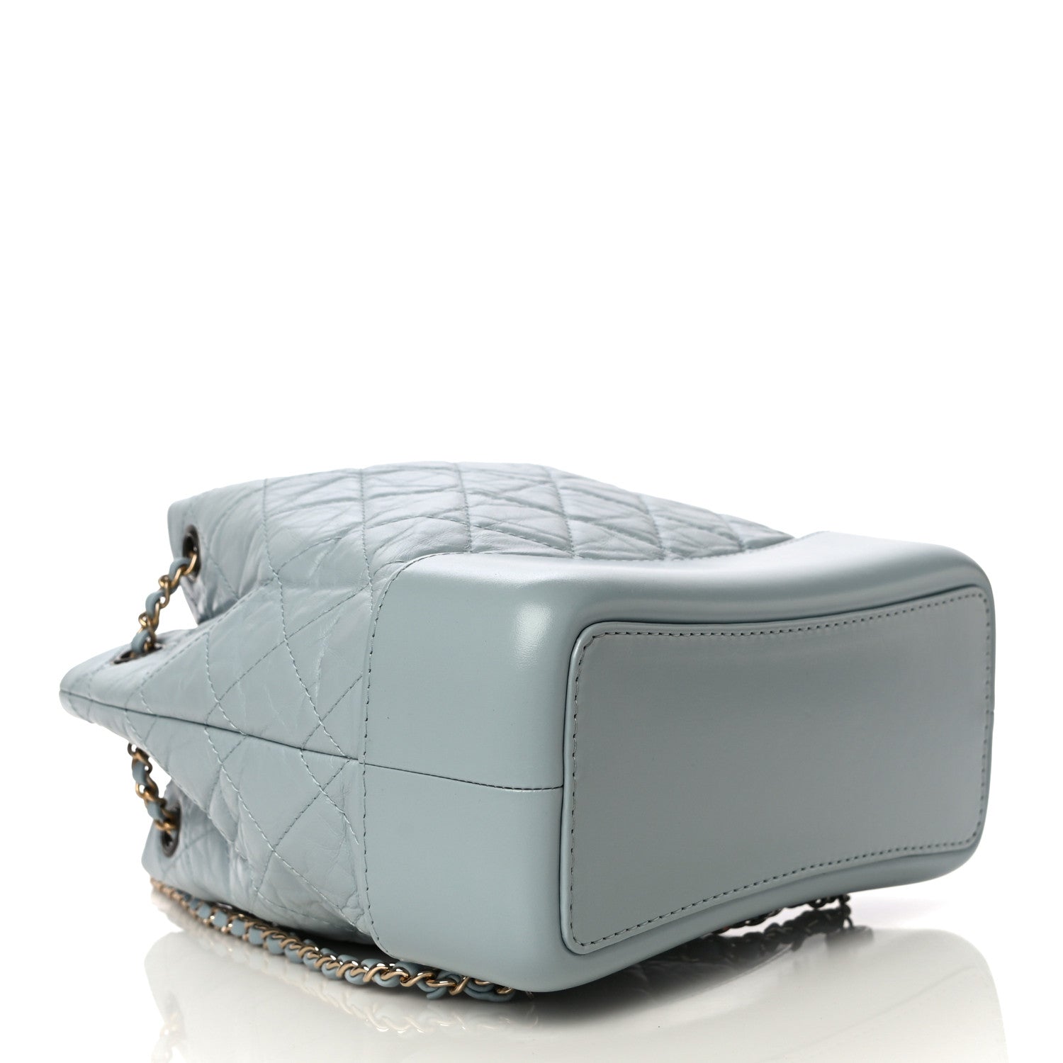 Chanel Aged Calfskin Quilted Small Gabrielle Backpack Light Blue 4 of 10