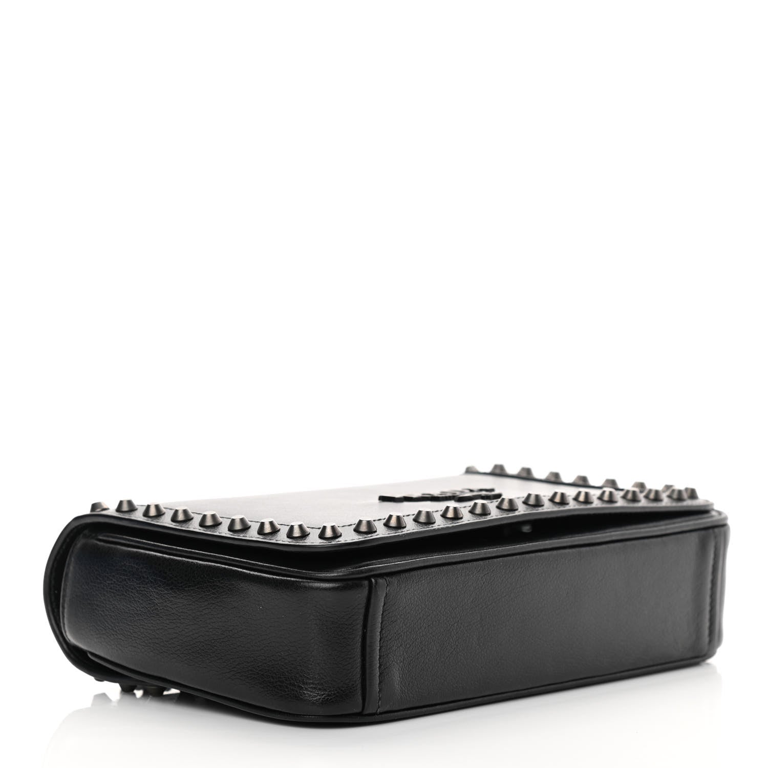 Prada Glace Calfskin Studded Crossbody Black 4 of 12