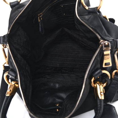 Prada Tessuto Nylon Soft Calfskin Tote Black 5 of 23