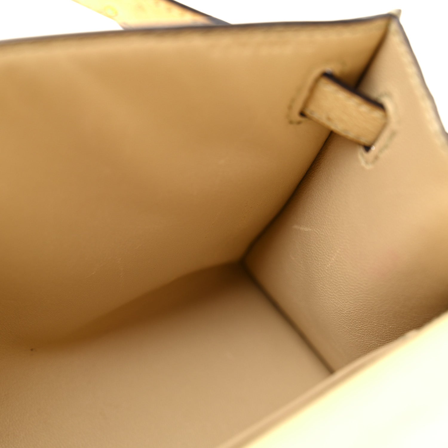 Hermes Ostrich Kelly Pochette Clutch Parchemin 12 of 12