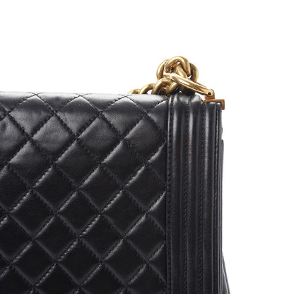 Chanel Lambskin Quilted Large Boy Flap Black 12 of 14