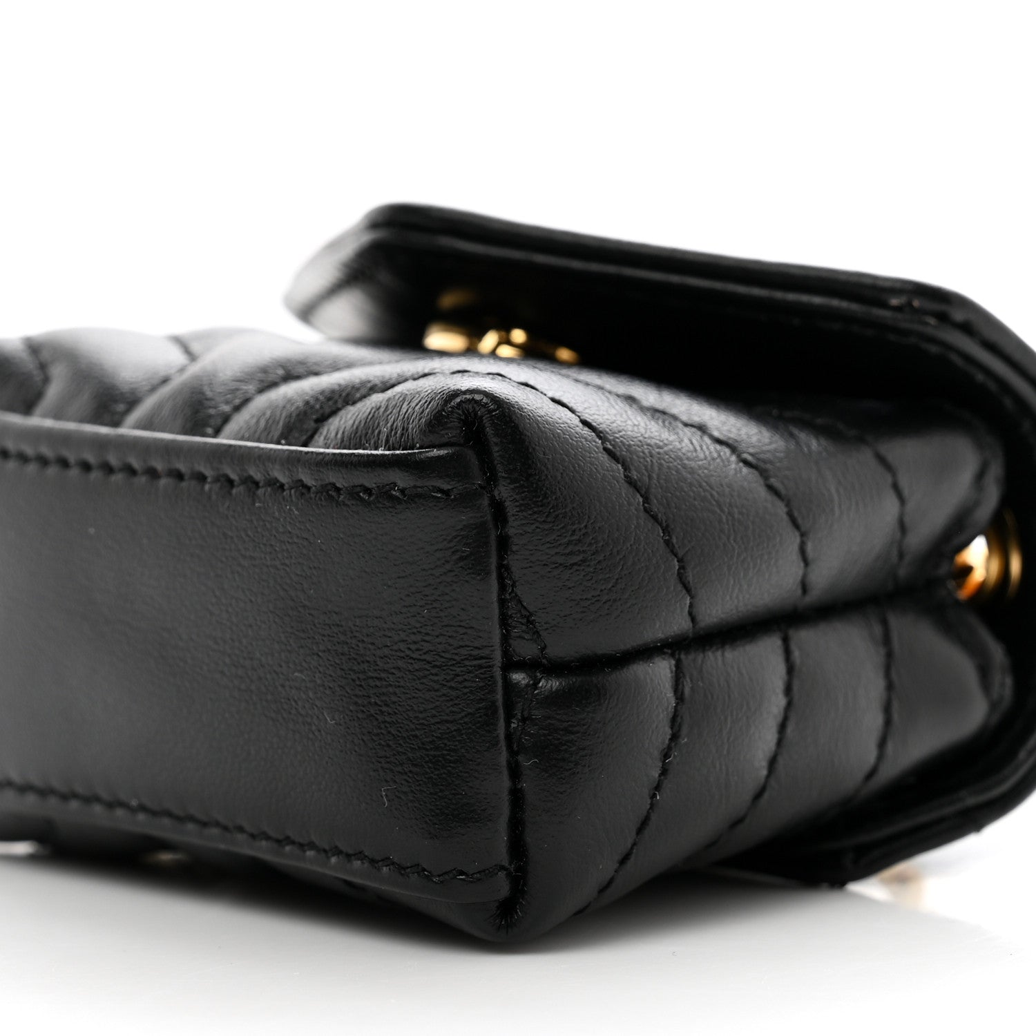 Saint Laurent Calfskin Y Quilted Monogram Loulou AirPods Crossbody Case Black 10 of 10