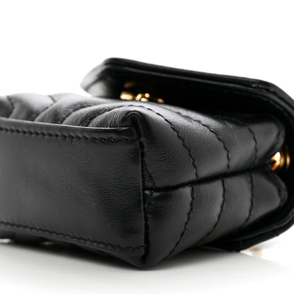 Saint Laurent Calfskin Y Quilted Monogram Loulou AirPods Crossbody Case Black 10 of 10