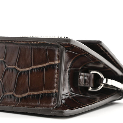 Jacquemus Calfskin Crocodile Embossed Le Chiquito Long Dark Brown 9 of 9