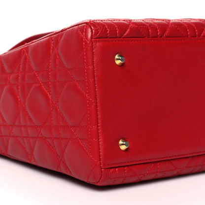 Christian Dior Lambskin Cannage Medium Lady Dior Red 8 of 14