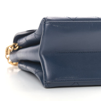 Chanel Lambskin Stitched Coco Luxe Medium Flap Blue 7 of 10