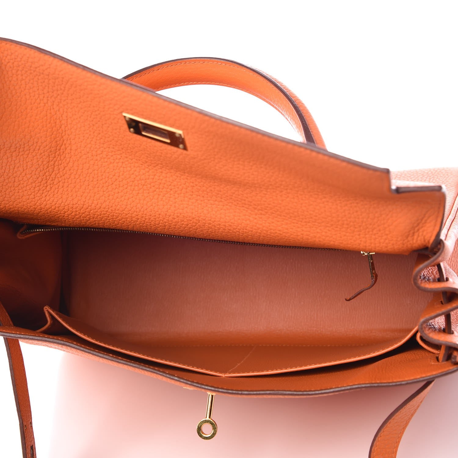 Hermes Taurillon Clemence Kelly Retourne 32 Orange 4 of 8