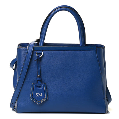 Fendi Vitello Elite Petite 2Jours Tote Blue Neon 1 of 4