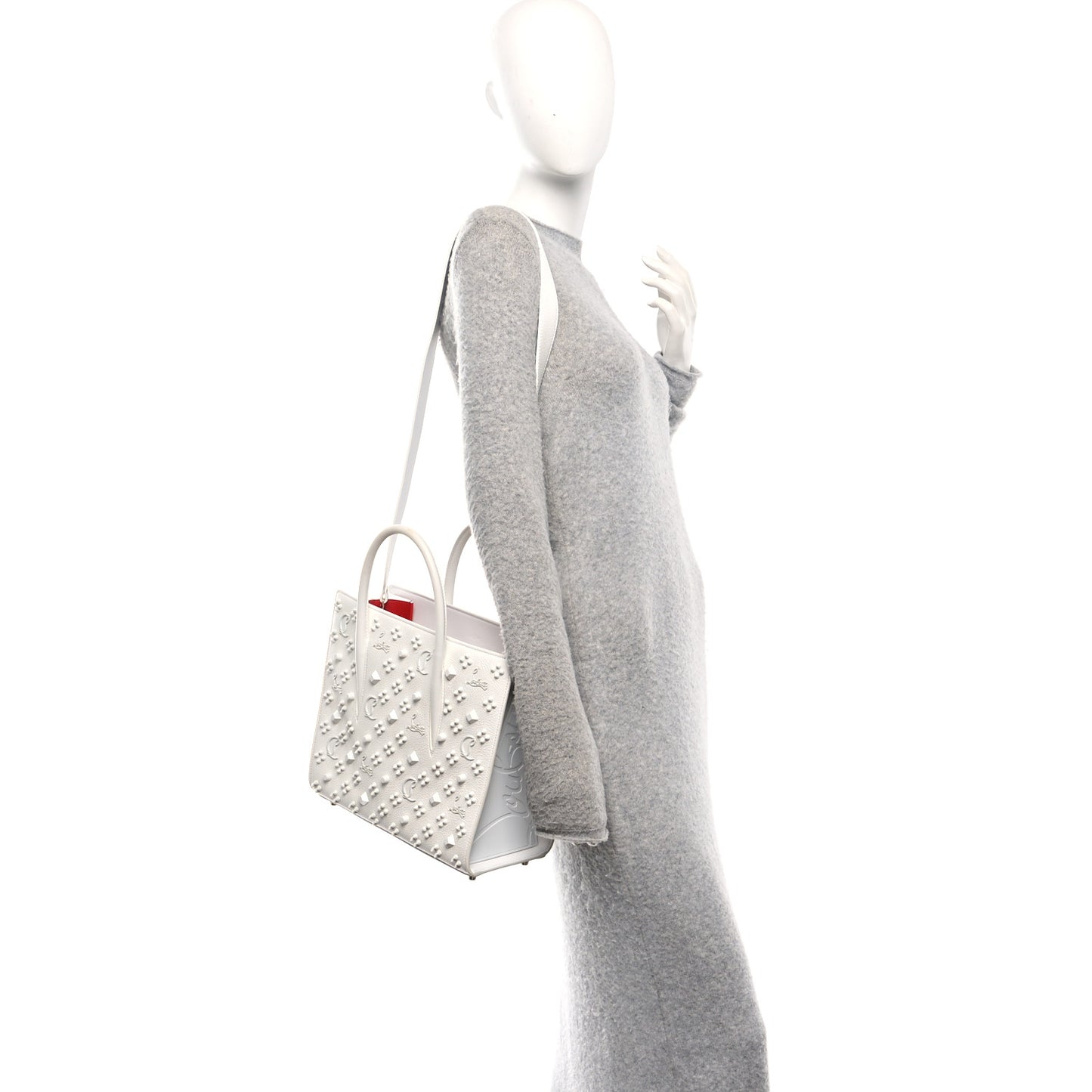 Calfskin Spikes Loubinthesky Medium Paloma Bianco