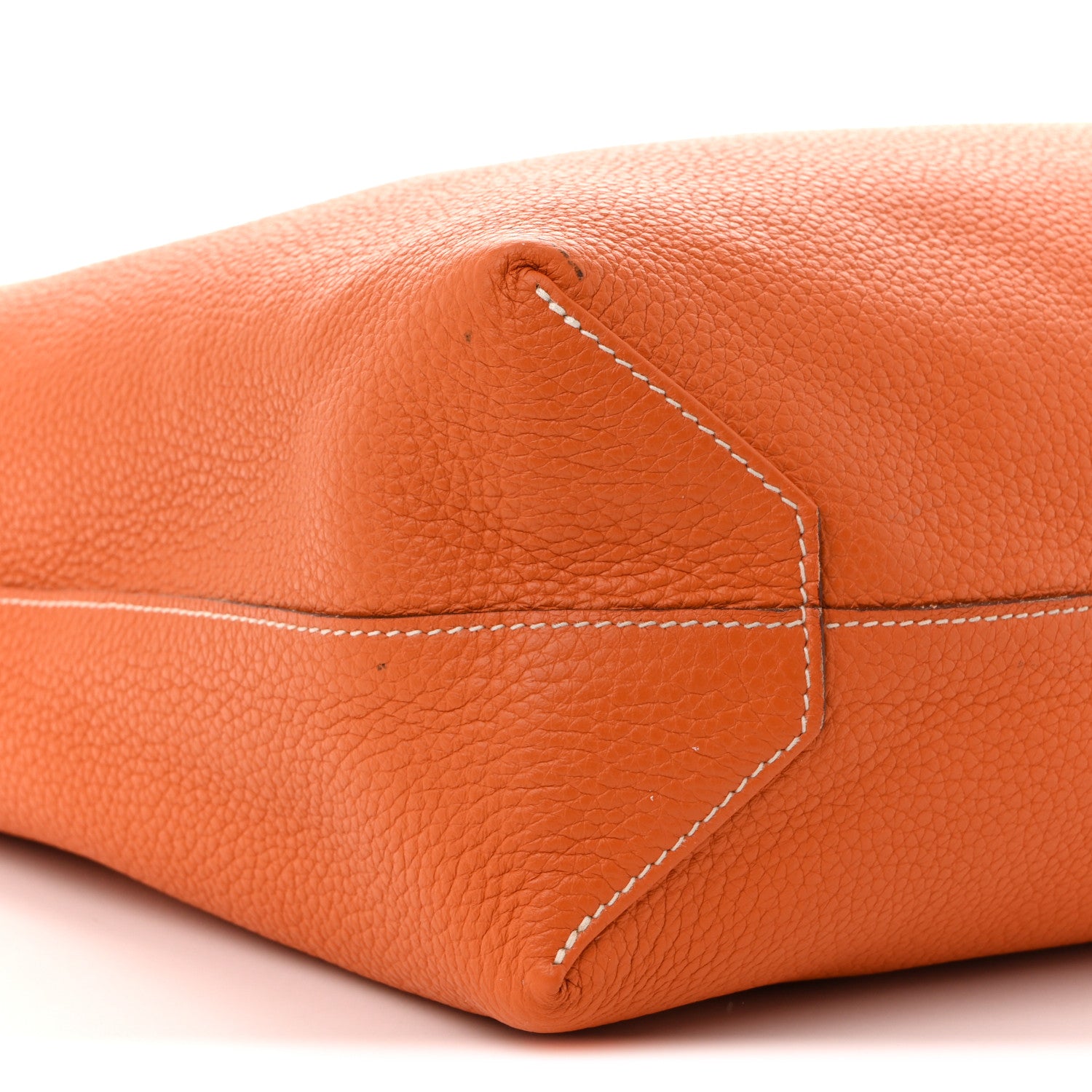 Hermes Taurillon Clemence Double Sens 45 Reversible Tote Orange Gold 15 of 22
