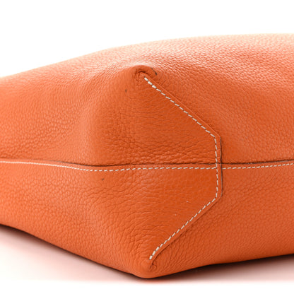 Hermes Taurillon Clemence Double Sens 45 Reversible Tote Orange Gold 15 of 22