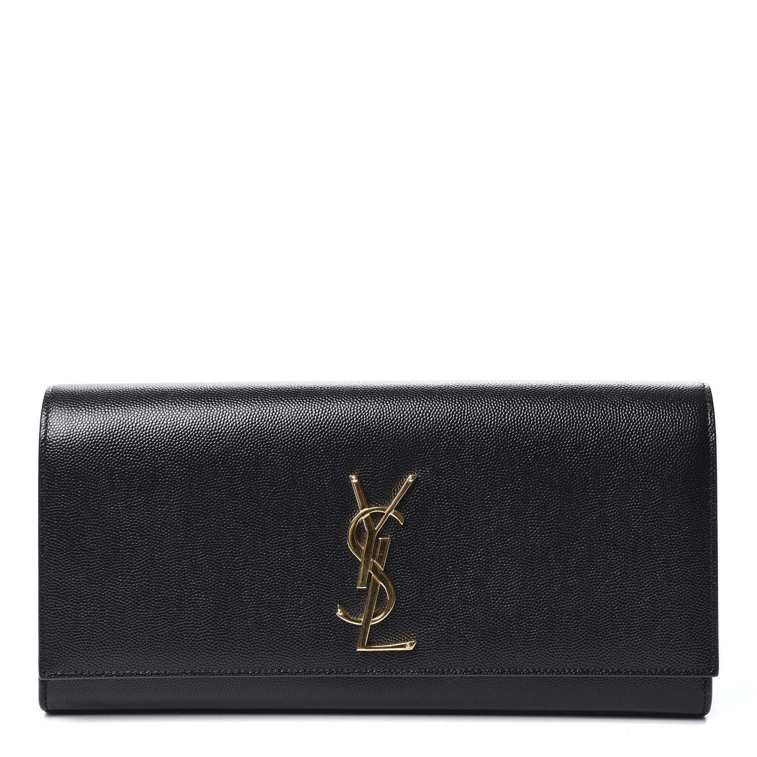Saint Laurent Grain De Poudre Monogram Cassandre Clutch Black 1 of 9