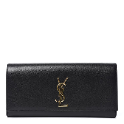Saint Laurent Grain De Poudre Monogram Cassandre Clutch Black 1 of 9