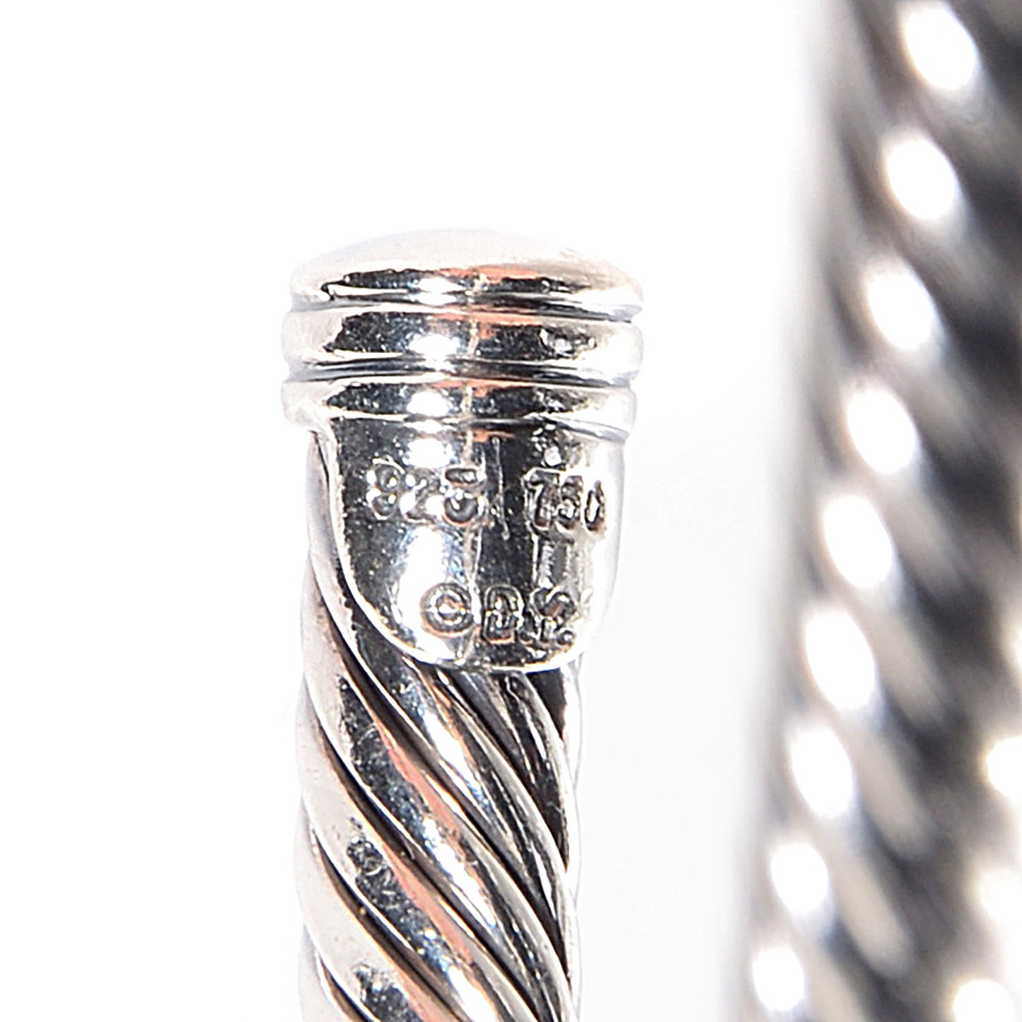 Sterling Silver Double Diamond 5mm Cable Classics Cuff