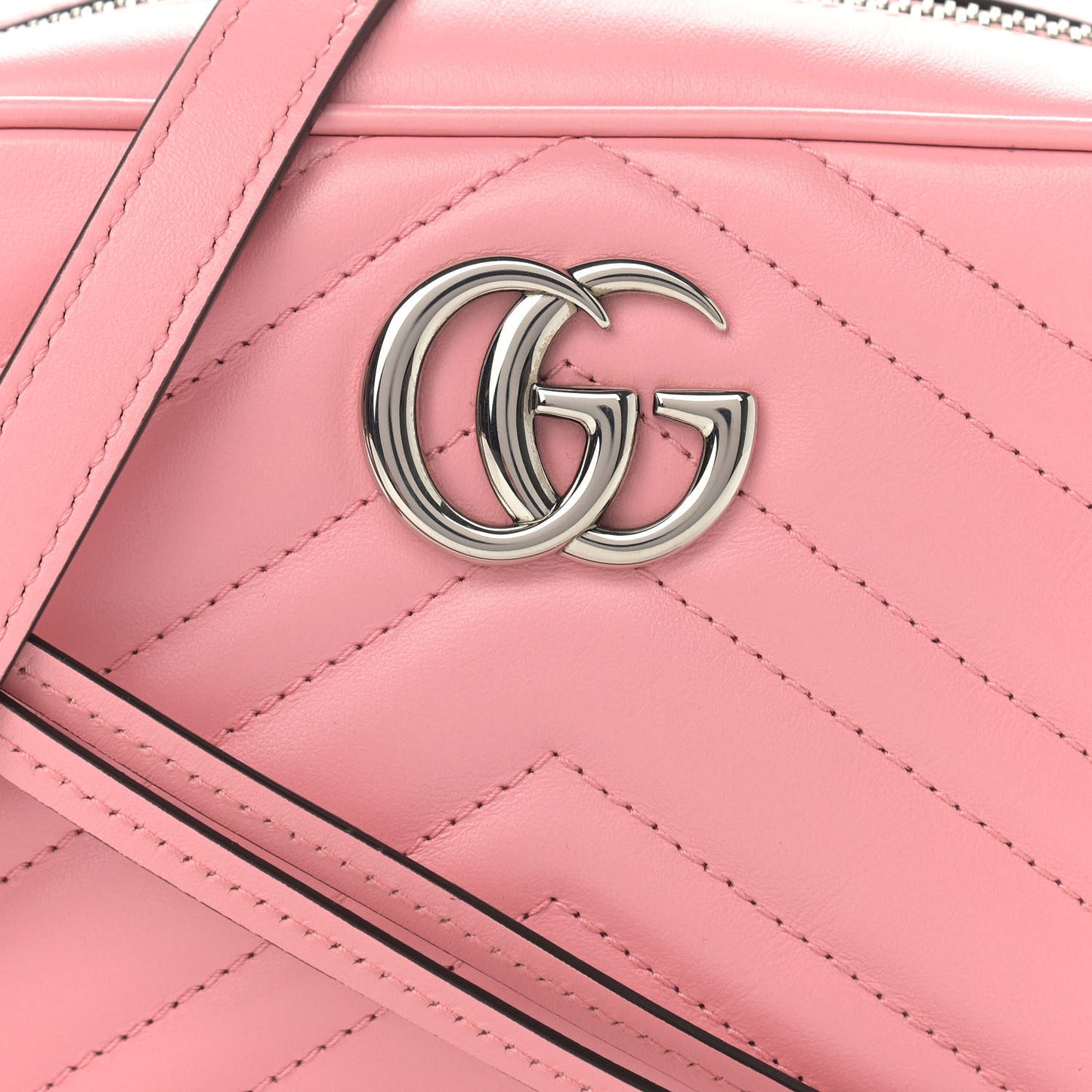 Calfskin Matelasse Mini GG Marmont Chain Shoulder Bag Wild Rose