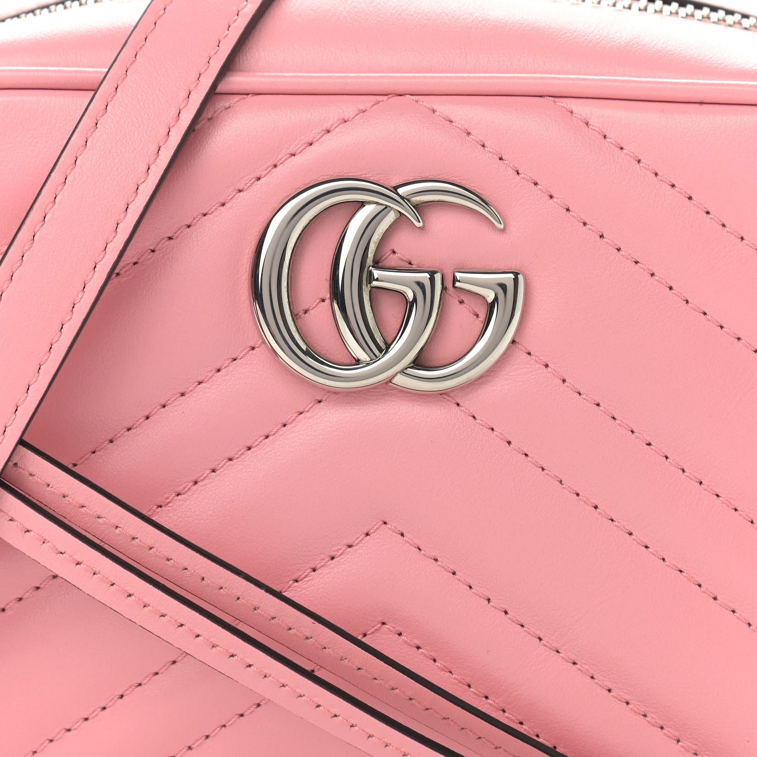 Gucci Calfskin Matelasse Mini GG Marmont Chain Shoulder Bag Wild Rose 8 of 11