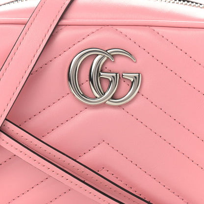 Gucci Calfskin Matelasse Mini GG Marmont Chain Shoulder Bag Wild Rose 8 of 11