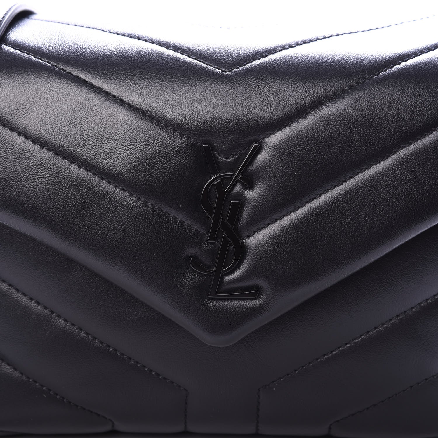 Saint Laurent Calfskin Y Quilted Monogram Toy Loulou Crossbody Bag Black 8 of 9