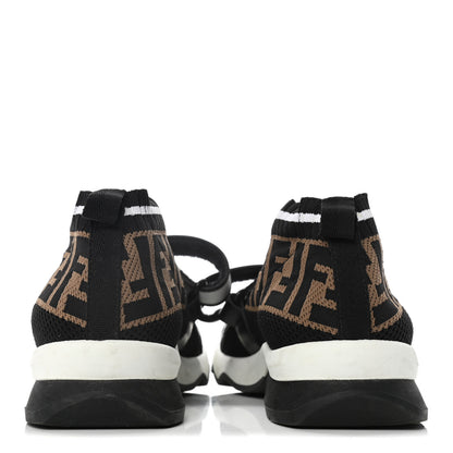 Fendi Stretch Yarn FF Stiff Band Rockoko Sneakers 39 Black White Tobacco 11 of 24