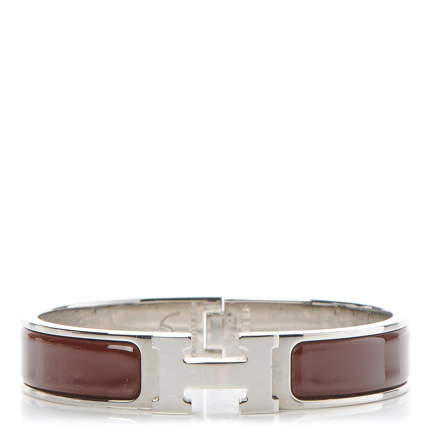 Hermes Enamel Narrow Clic Clac H Bracelet PM Burgundy 1 of 5
