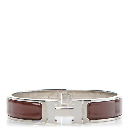 Hermes Enamel Narrow Clic Clac H Bracelet PM Burgundy 1 of 5
